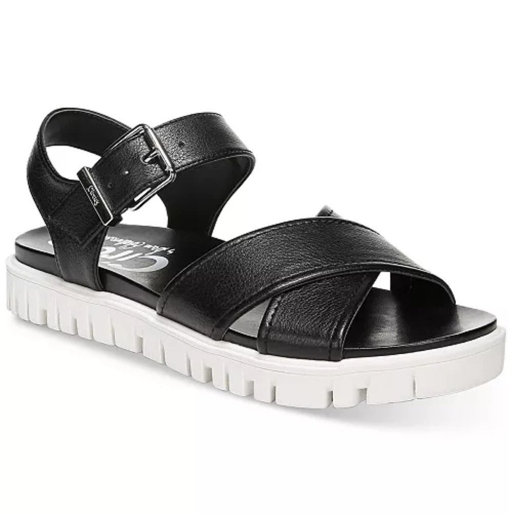 Circus by Sam Edelman Nacrissa Black Flat Sandals 9.5 Casual Lug Sole Platform